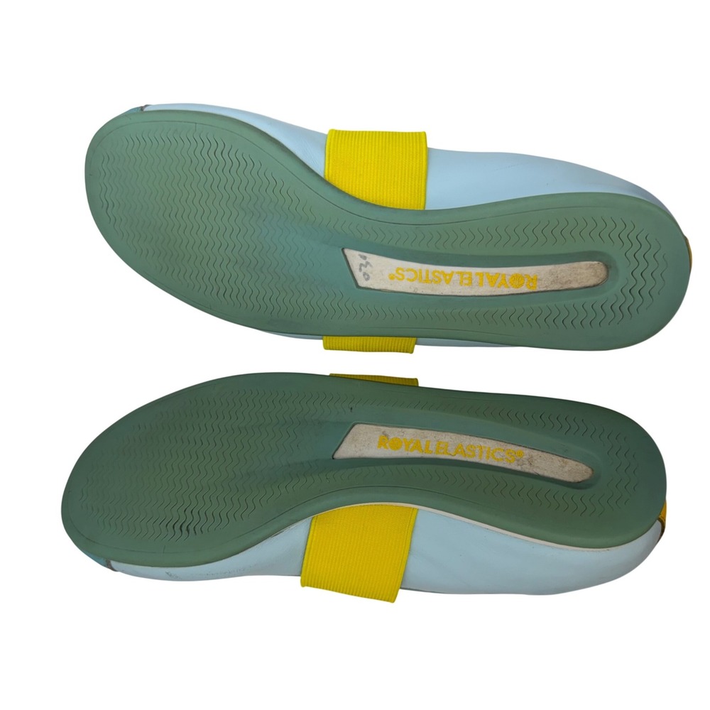 Vintage Y2K Royal Elastics Ballet Flat Shoes Blue Yellow Colorblock Kidcore  W8 - Picture 3 of 15